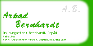 arpad bernhardt business card