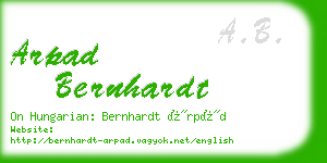 arpad bernhardt business card